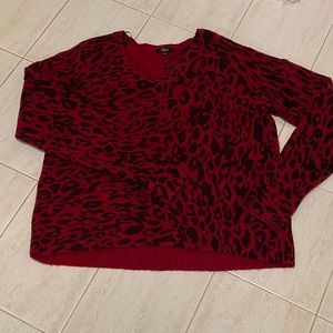 Rails red/black leopard print sweater